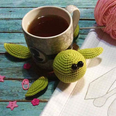 Free Turtle Coaster Amigurumi Crochet Pattern