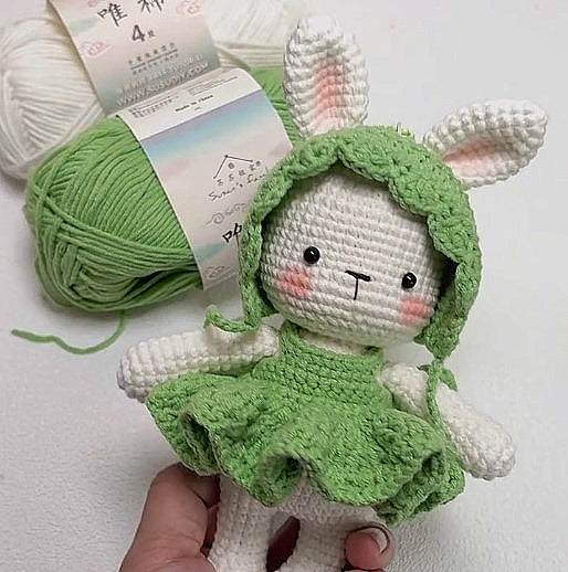 Bunny in Skirt with Hat Crochet Pattern | PDF + Video Tutorial
