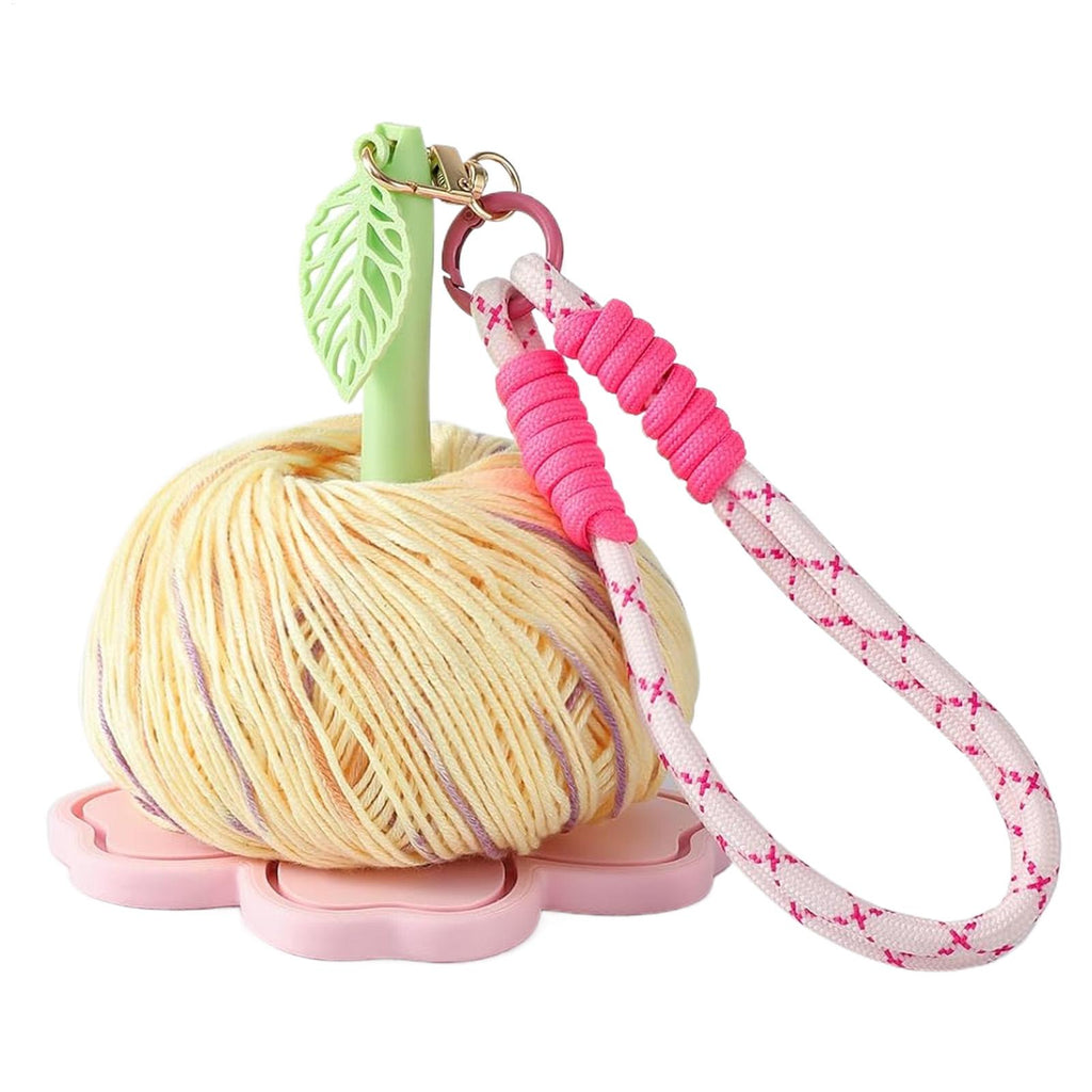 Flower Wrist Yarn Holder Spinner – Portable Crochet Yarn Organizer | Rotating Yarn Ball Holder for Knitting & Crochet