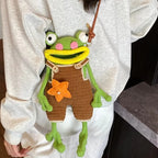 Frog Crochet Crossbody Bag – Handmade Cute Frog Shoulder Bag | Kawaii Knit Animal Purse