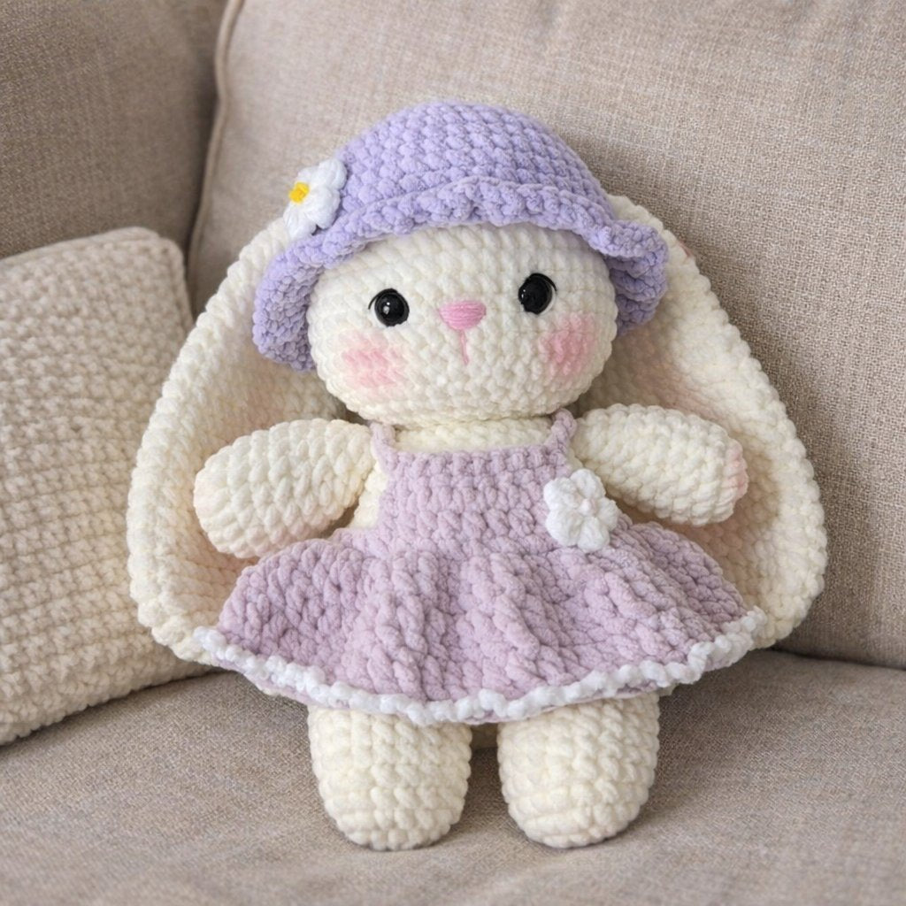 Easy & Cozy Bunny Crochet Pattern in Dress for Beginners