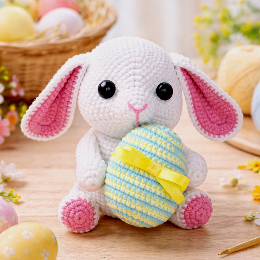 FREE Bunny with Easter Egg Crochet Pattern | PDF (Instant Download)
