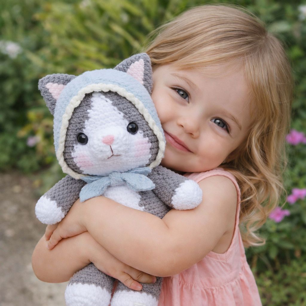 Easy & Cozy Toby Cat Crochet Pattern with Hood for Beginners