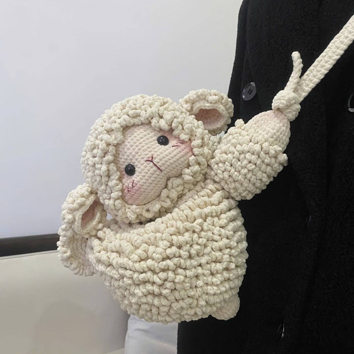 Sheep Shoulder Bag Crochet Pattern PDF | Cute Fluffy Lamb Purse Tutorial | Kawaii Crochet Bag Pattern