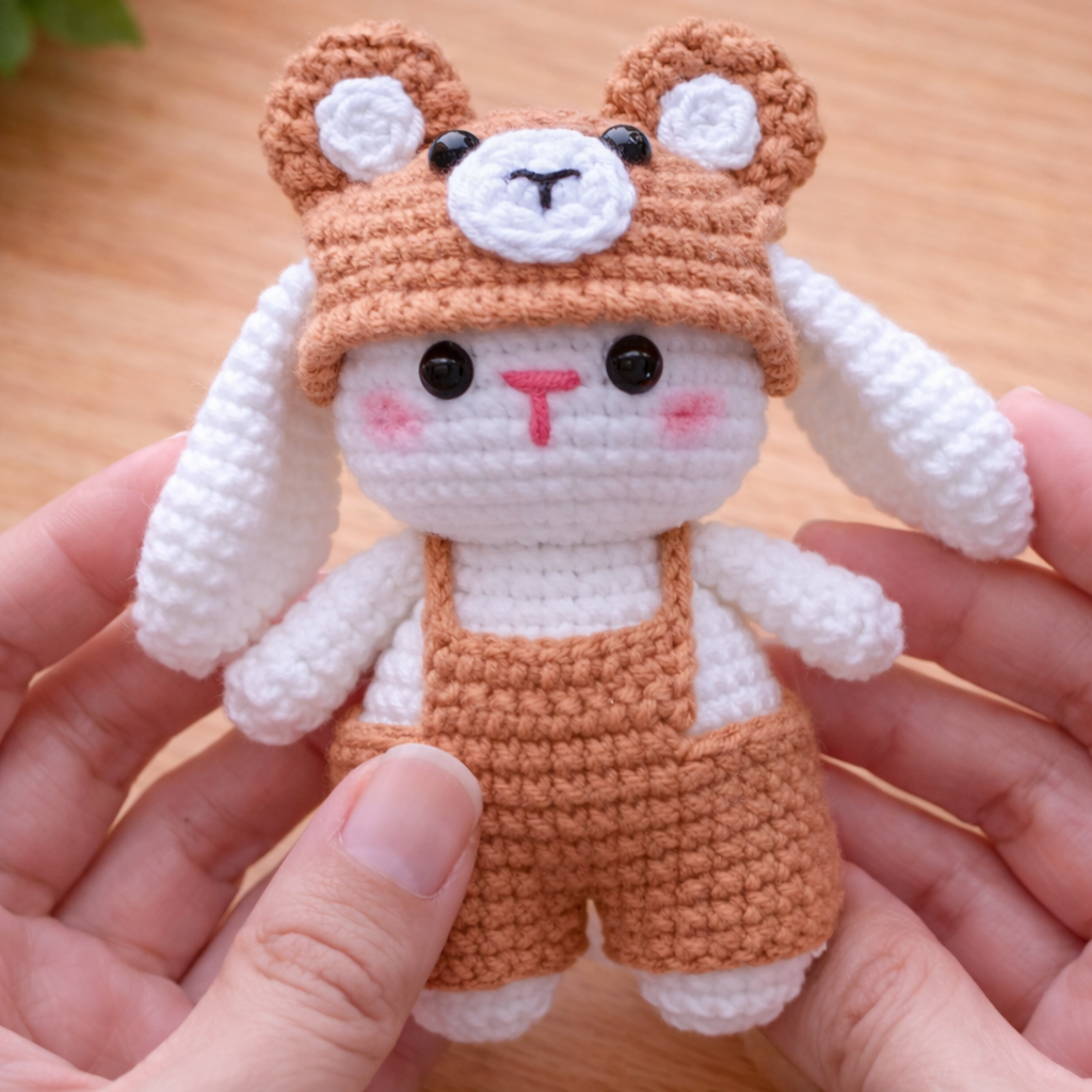 Bunny with Animal Hat Crochet Pattern | PDF + Video Tutorial