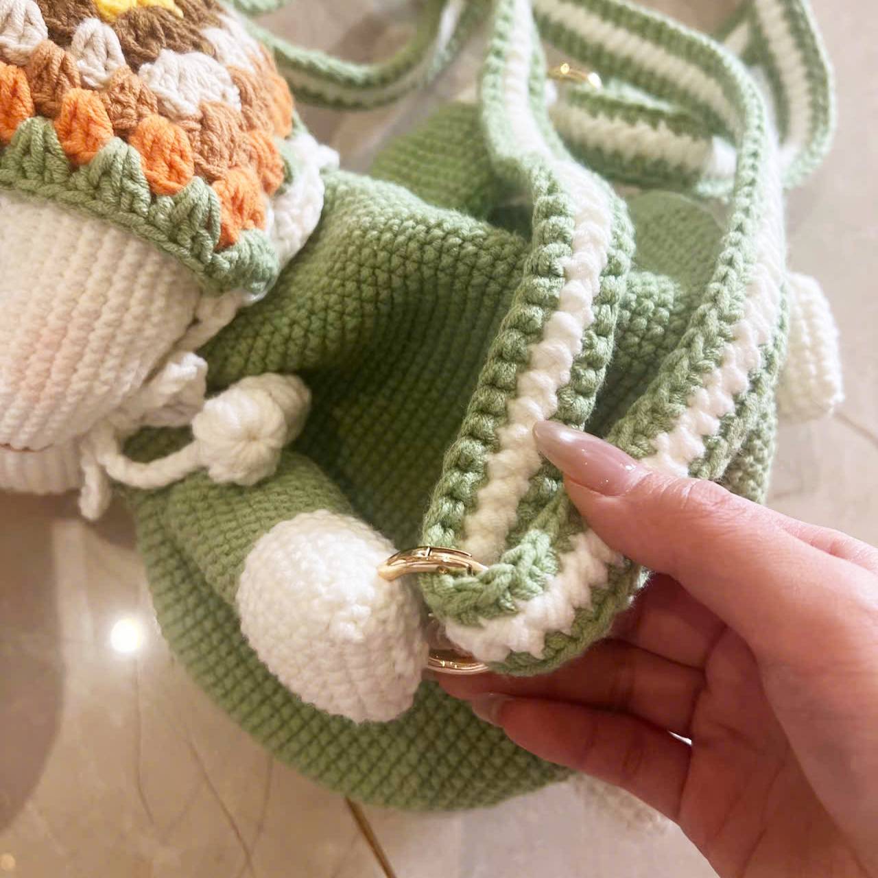 Floppy Bunny Crochet Backpack Pattern (PDF) | Cute Amigurumi Bunny Bag with Hood