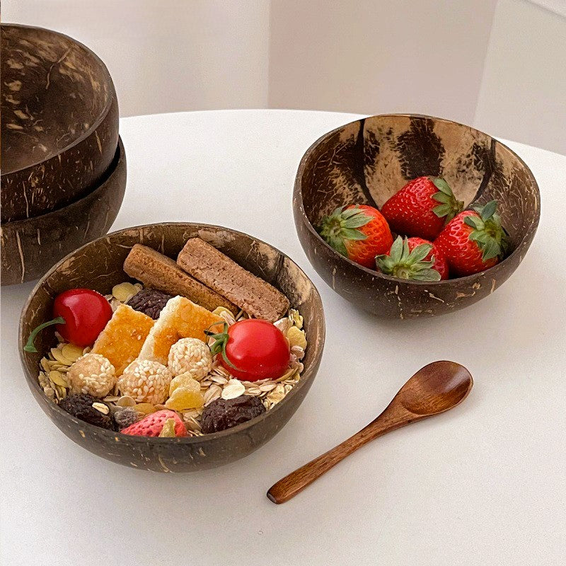 Coconut shell bowls for fruits and vegetables