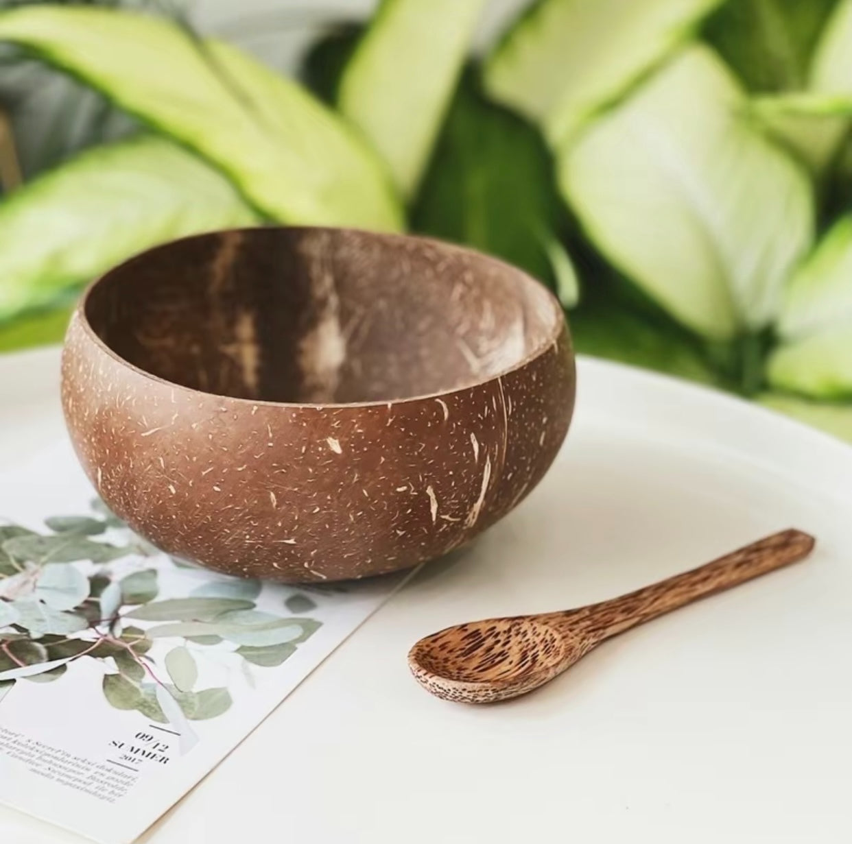 Coconut shell bowls for fruits and vegetables