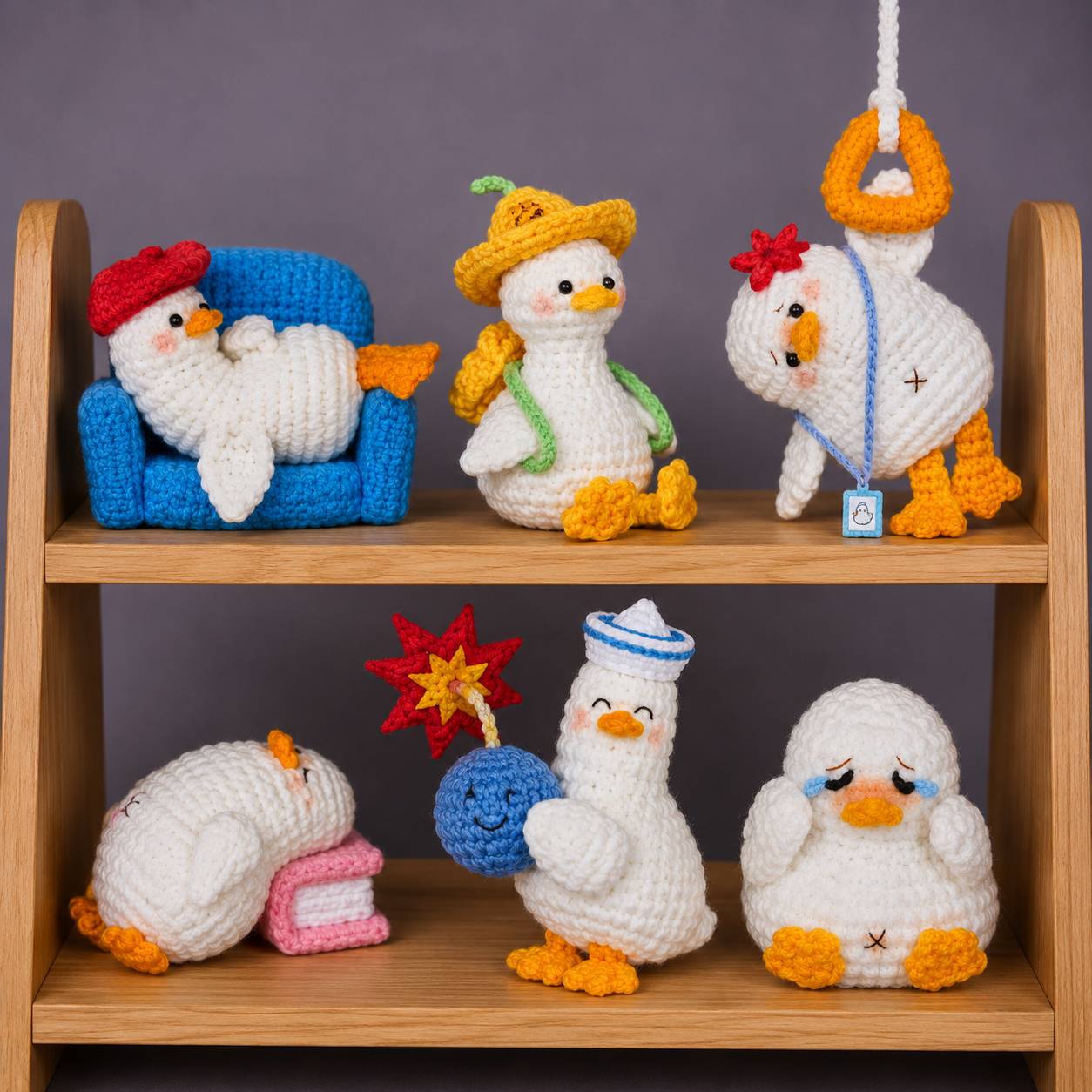 Bundle - 7 Emotional Support Duck Crochet Pattern PDF | Funny Amigurumi Ducks