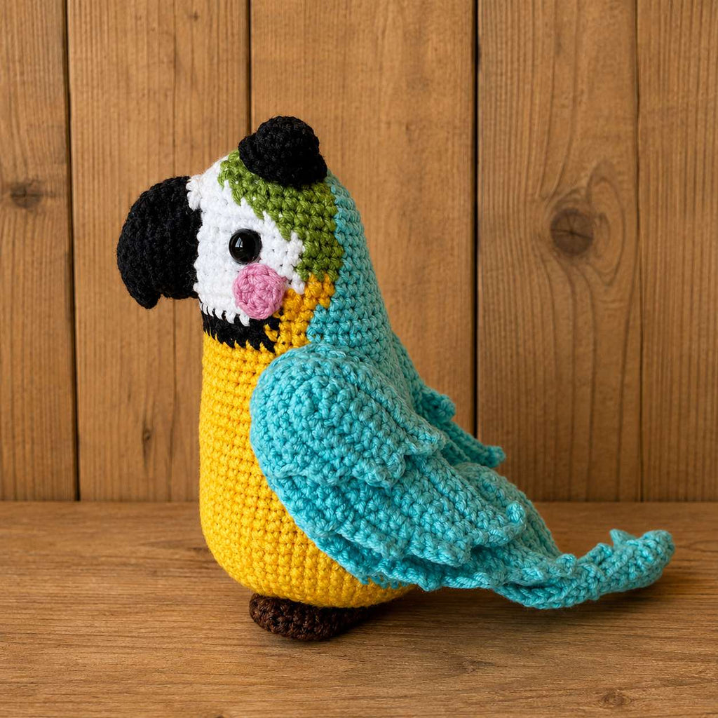 Macaw Parrot Crochet Pattern PDF | Cute Hat Parrot Amigurumi Pattern for Beginner