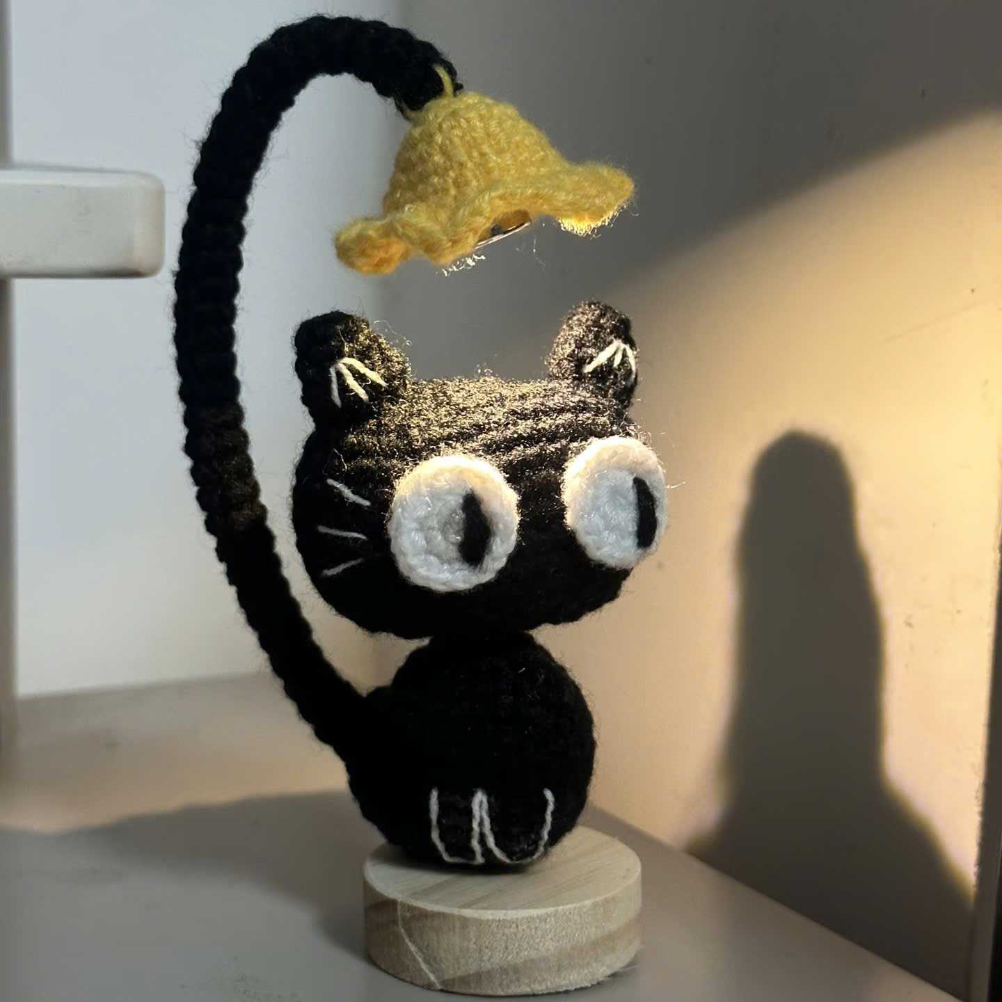 Black Cat Desk Lamp Crochet Pattern PDF | Cute Amigurumi Cat Lamp Tutorial for Beginner