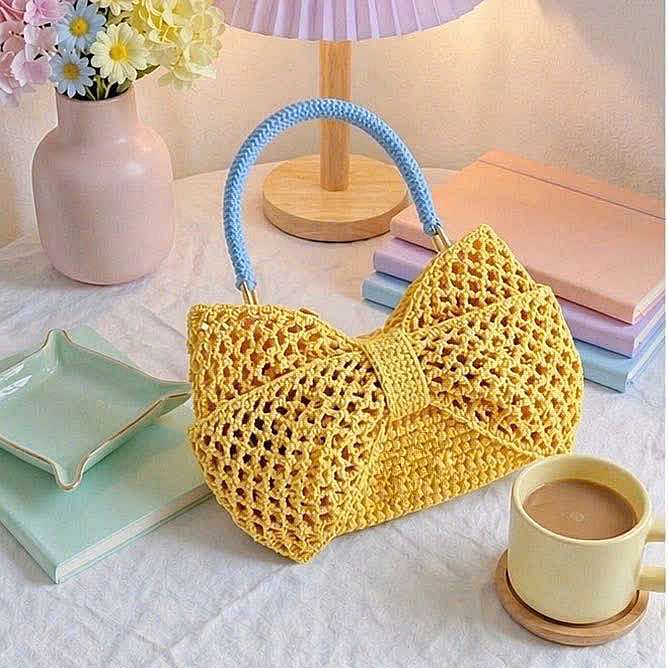 Trending Bow Handbag Crochet Pattern PDF + Video Tutorial – Elegant Bow Purse Pattern