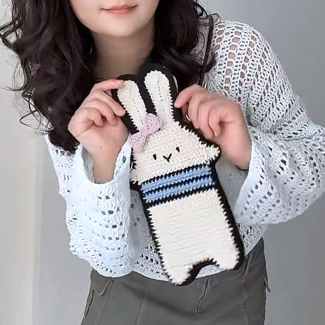 Bunny Crossbody Bag Crochet Pattern PDF – Cute Rabbit Phone Bag Tutorial for Beginner