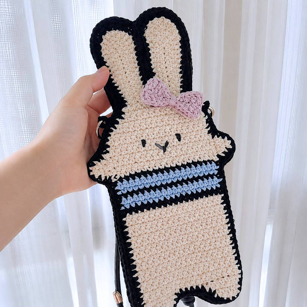 Bunny Crossbody Bag Crochet Pattern PDF – Cute Rabbit Phone Bag Tutorial for Beginner