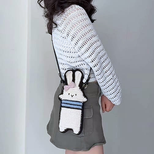 Bunny Crossbody Bag Crochet Pattern PDF – Cute Rabbit Phone Bag Tutorial for Beginner