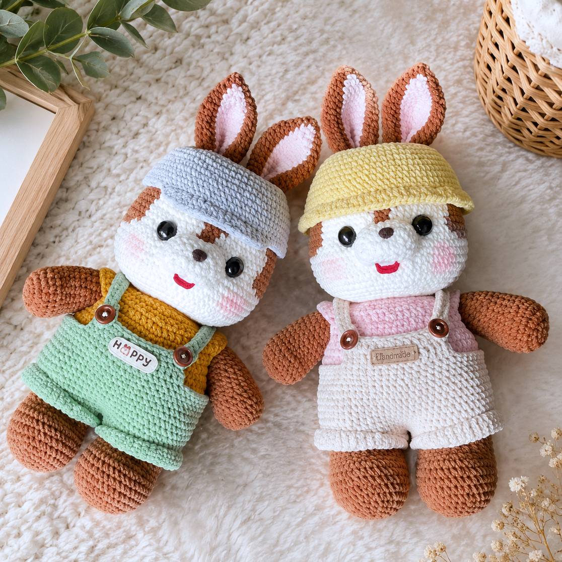 Cute Bunny Squirrel Crochet Pattern PDF for Beginner – Plush Toy Crochet