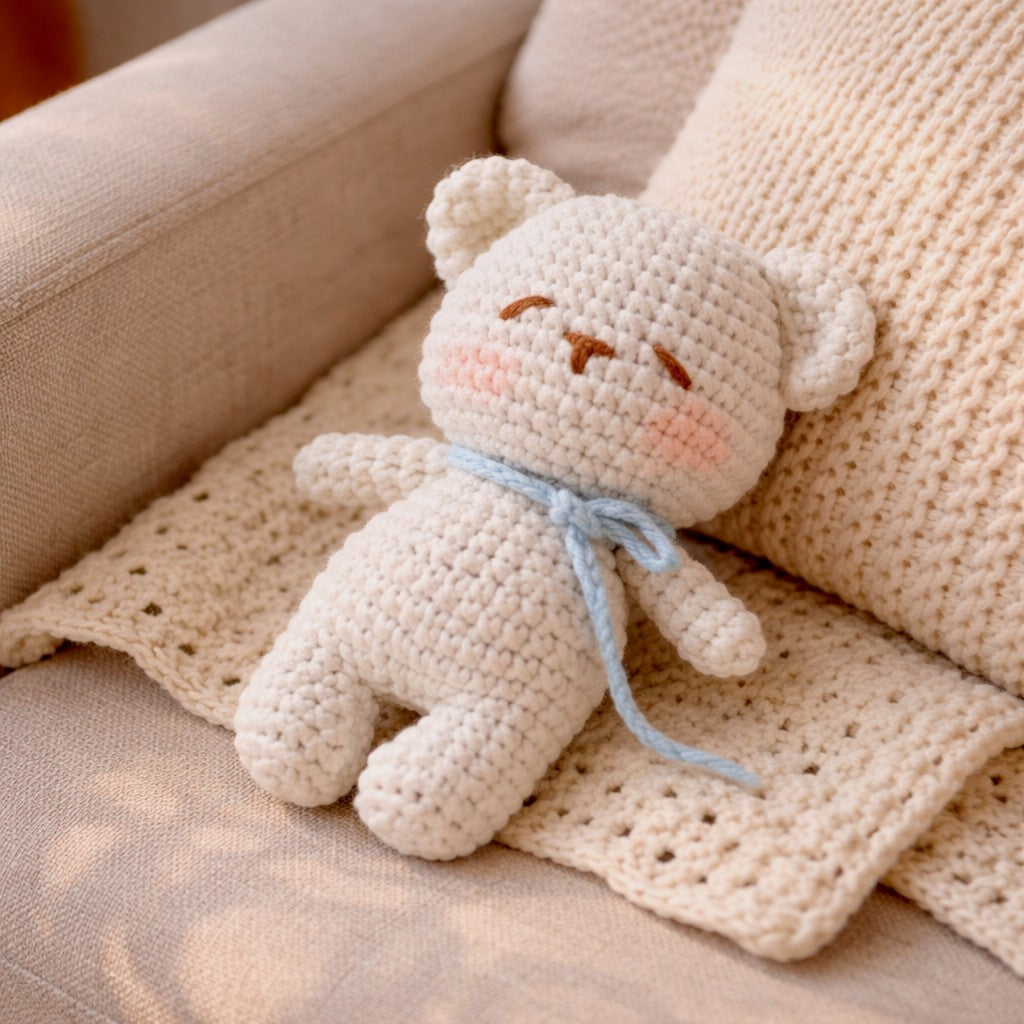 Easy & Gentle Sleepy Bear Crochet Pattern for Beginners | Video Tutorial