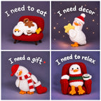 Set of 8 Christmas Emotional Support Ducks – Handmade Crochet Amigurumi Duck Collection