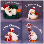 Set of 8 Christmas Emotional Support Ducks – Handmade Crochet Amigurumi Duck Collection