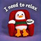 Set of 8 Christmas Emotional Support Ducks – Handmade Crochet Amigurumi Duck Collection