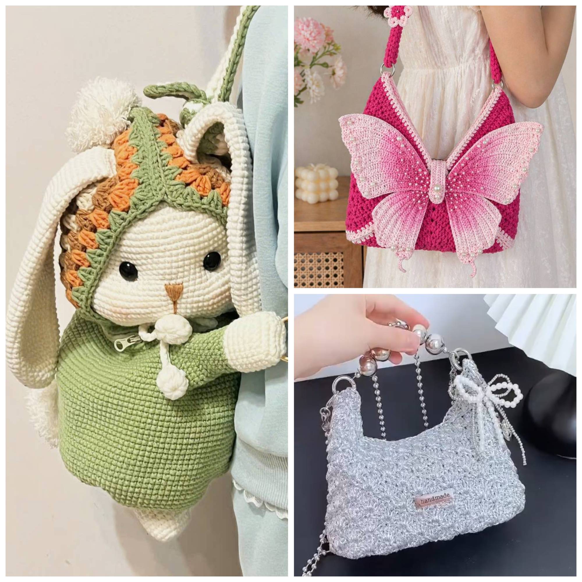 Crochet Handbag Pattern Bundle – 3 in 1 PDF Collection