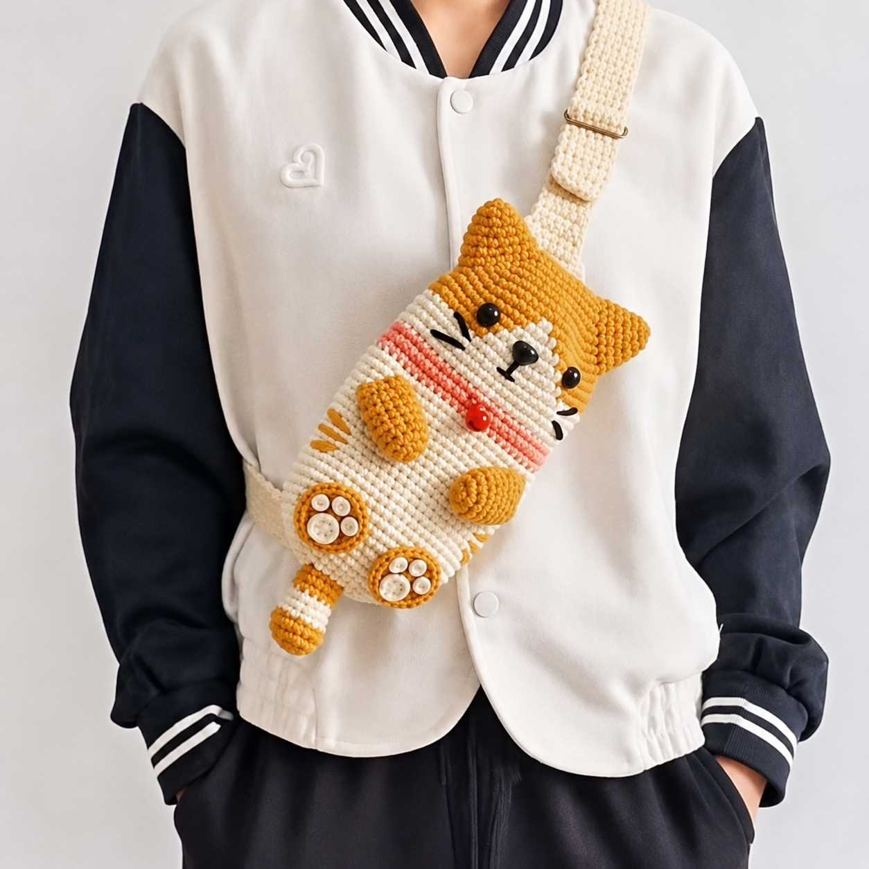 Cat Crossbody Bag Crochet Pattern PDF – Cute Kitty Shoulder Bag Tutorial