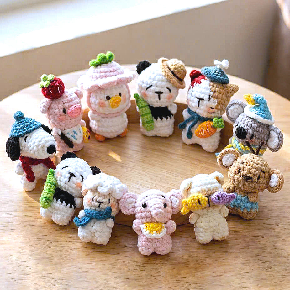 Bundle - 10 Mini Animal Crochet Patterns PDF | Cute Amigurumi Animal Collection