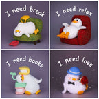Bundle -  Emotional Support Duck Crochet Pattern PDF | I Need Love, Books, Relax & Break