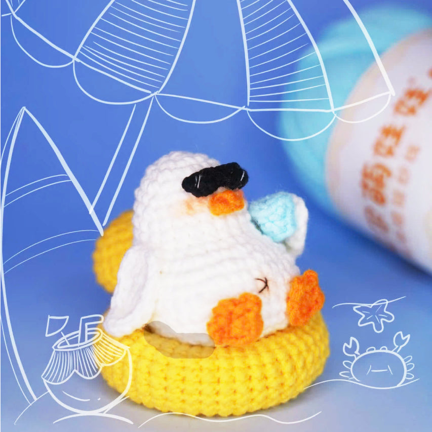 Bundle - 4 Cute Amigurumi Ducks Crochet PDF Pattern (Sleep, Coffee, Vacation & Off Work)