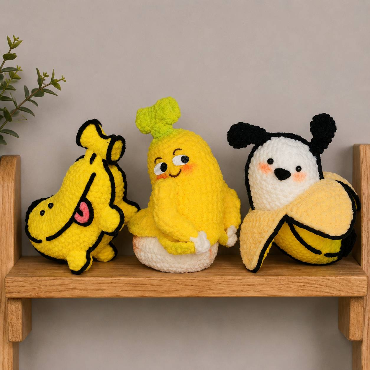 Bundle - 3 Banana Amigurumi Crochet Pattern PDF | Cute Fruit Animal Crochet Patterns