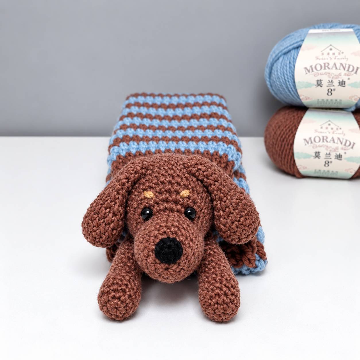 Dachshund Scarf Crochet Pattern PDF, Christmas Dog Scarf Amigurumi Tutorial