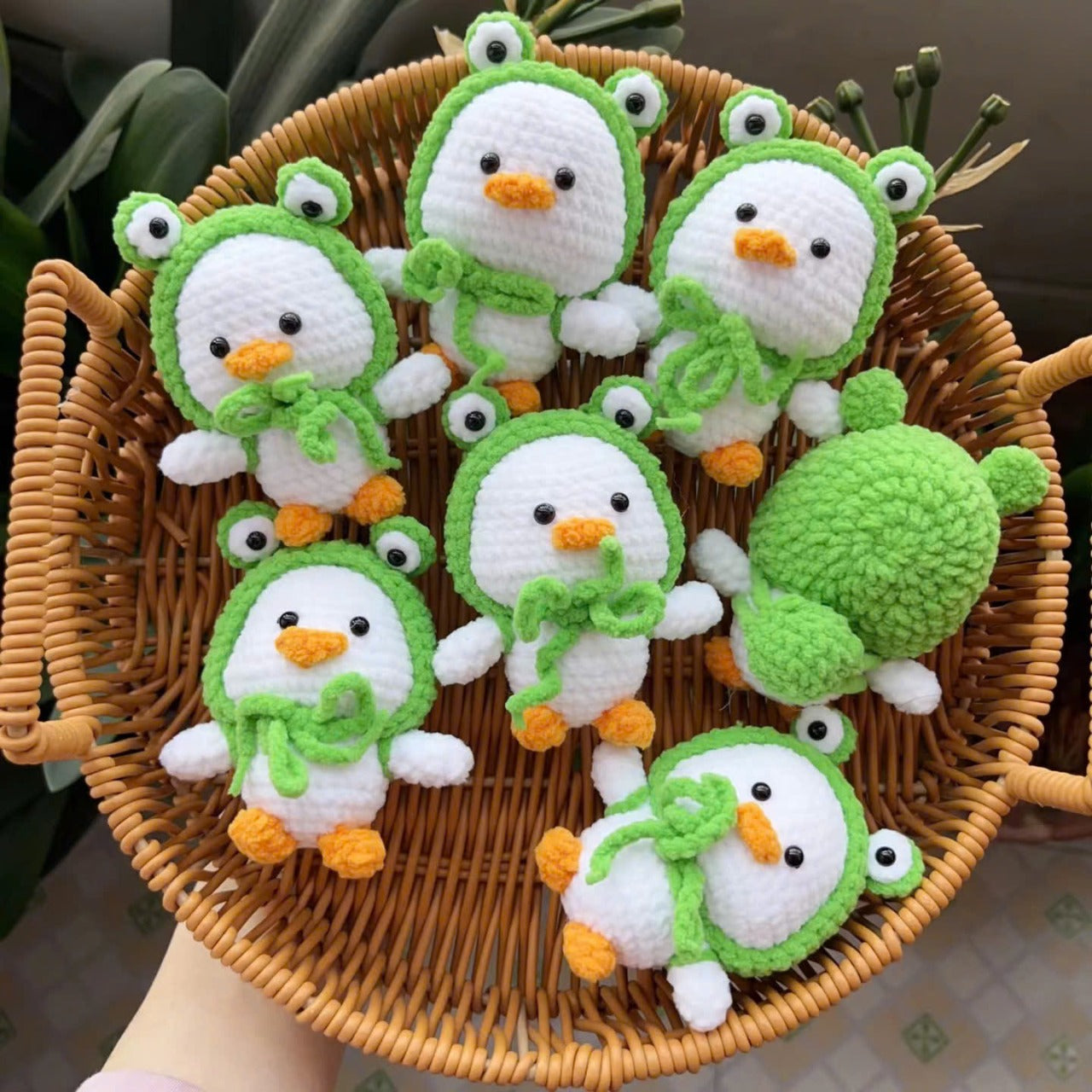 Duck with Frog Hat Crochet Pattern for Beginners