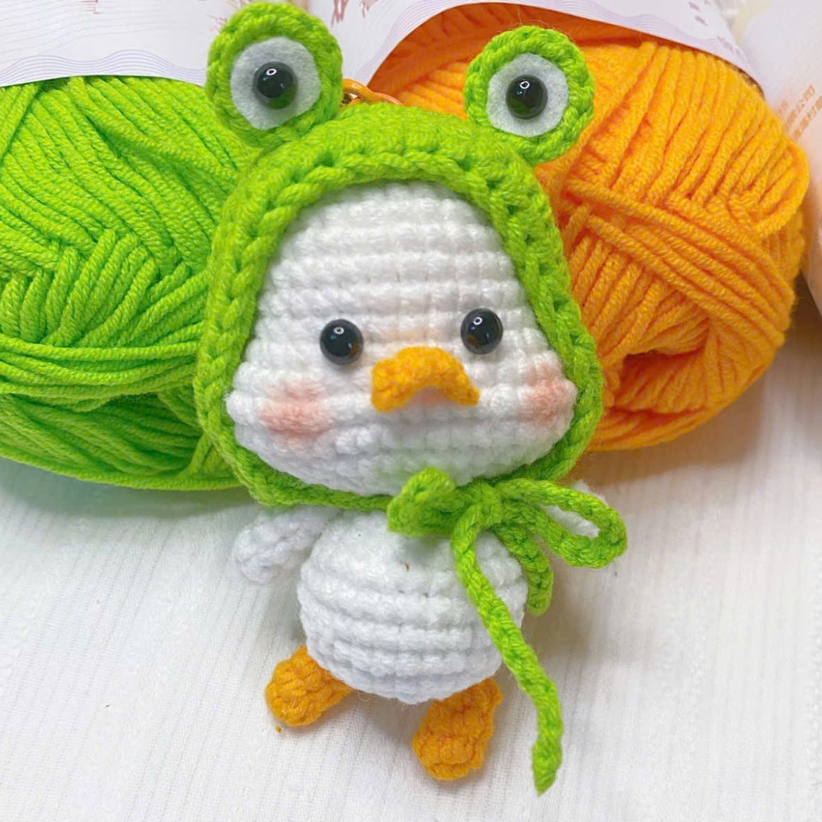 Duck with Frog Hat Crochet Pattern for Beginners