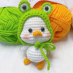 Duck with Frog Hat Crochet Pattern for Beginners