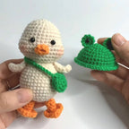 Cute Duck with Frog Hat Crochet Pattern PDF for Beginners
