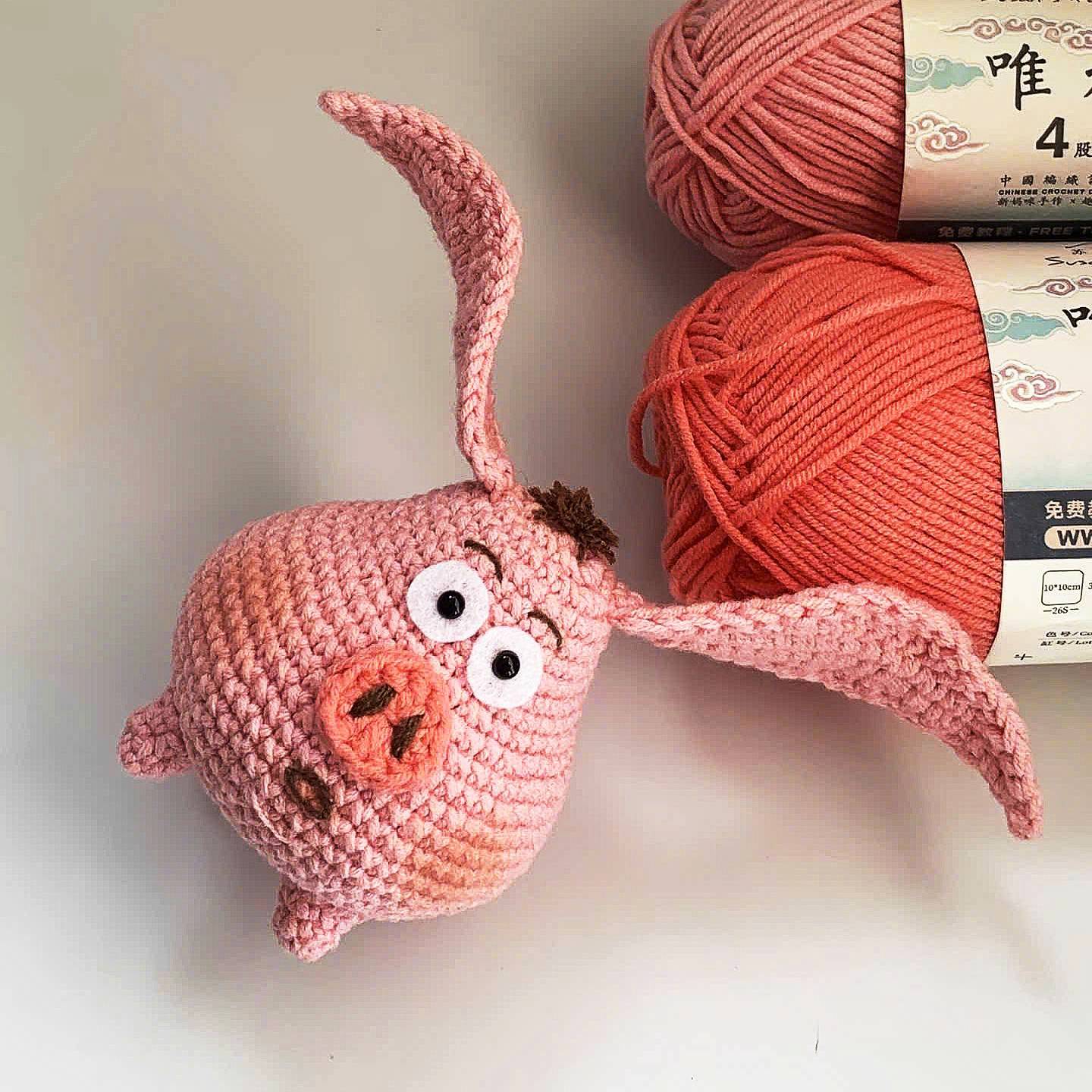 Cute Flying Pig Crochet Pattern PDF for Beginners