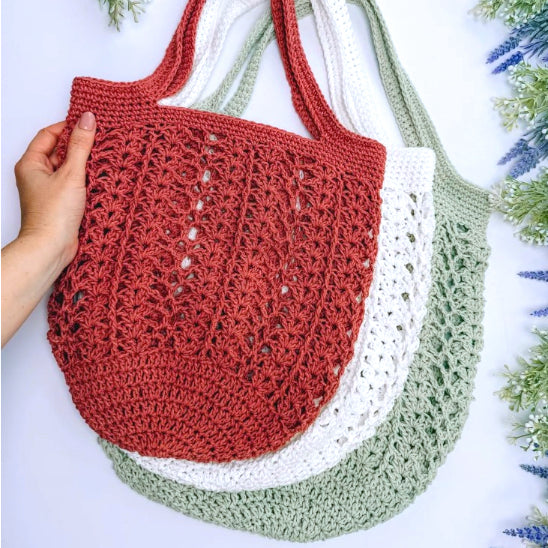 Crochet Market Bag Pattern PDF ( 3 Sizes) | Reusable Grocery & Beach Bag Crochet Pattern for Beginners