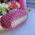 Pink Seashell Crochet Handbag | Handmade Aesthetic Shoulder Bag | Cute Coquette Purse with Pearl Strap