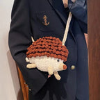 Hedgehog Crochet Crossbody Bag – Handmade Cute Animal Purse | Kawaii Knit Shoulder Bag