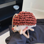 Hedgehog Crochet Crossbody Bag – Handmade Cute Animal Purse | Kawaii Knit Shoulder Bag