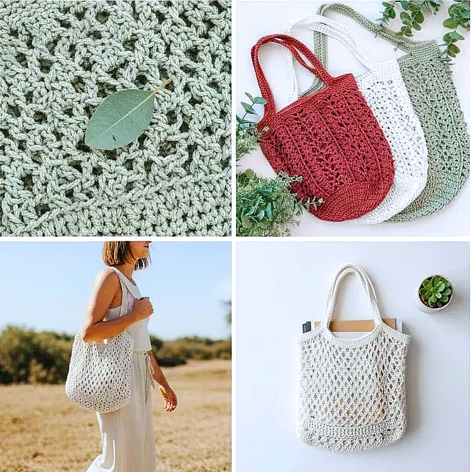 Crochet Market Bag Pattern PDF ( 3 Sizes) | Reusable Grocery & Beach Bag Crochet Pattern for Beginners