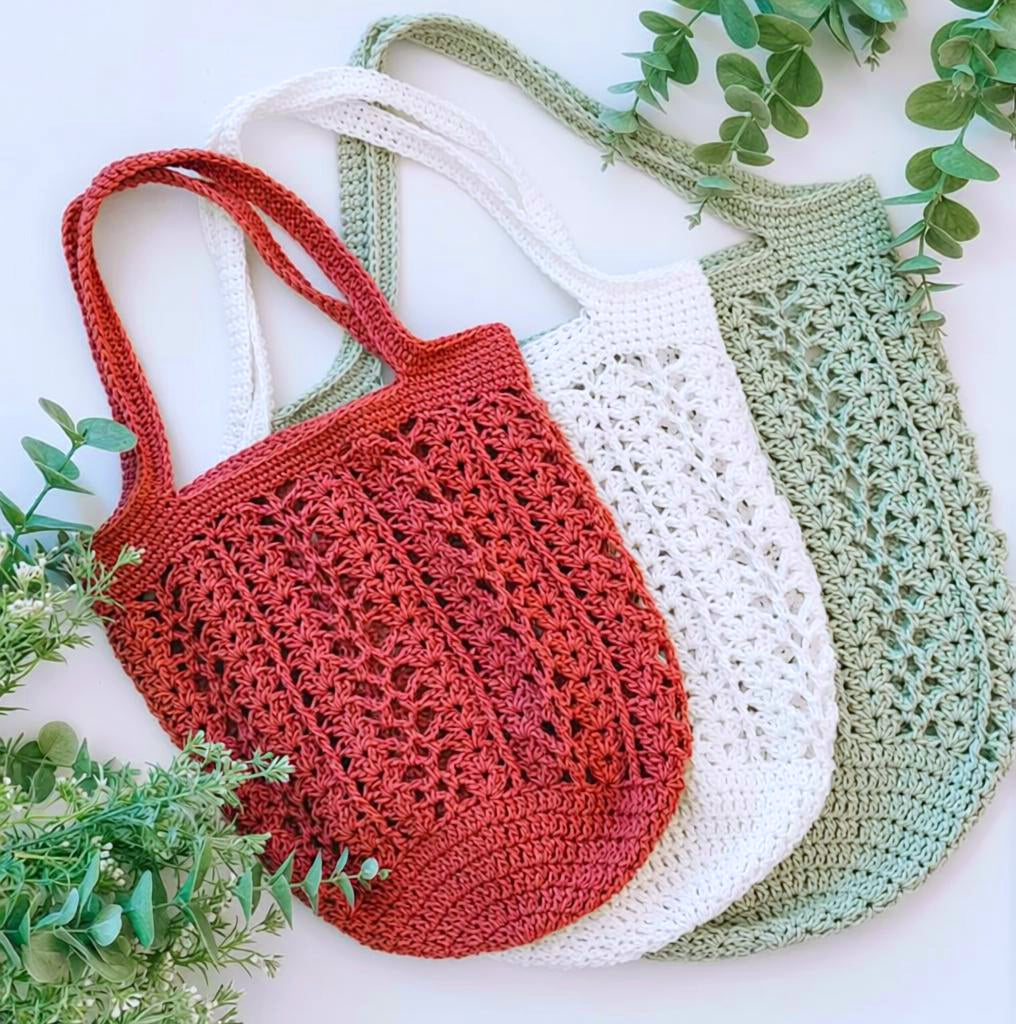 Crochet Market Bag Pattern PDF ( 3 Sizes) | Reusable Grocery & Beach Bag Crochet Pattern for Beginners