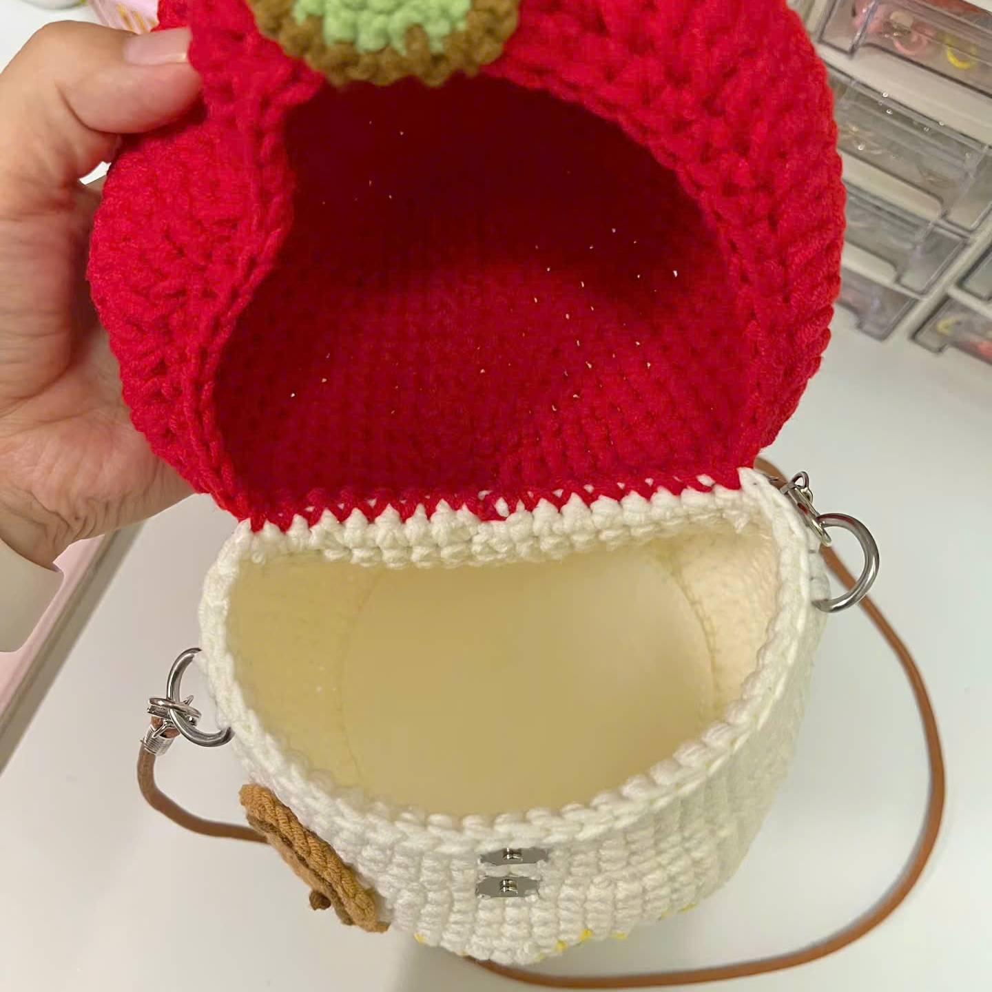 Cute Mushroom House Crochet Shoulder Bag Pattern PDF for Beginners