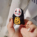 No-Face Crochet Pattern PDF – Macaron with Pumpkin Bucket, Halloween Crochet