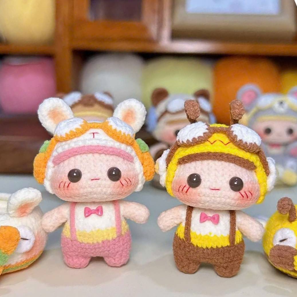 Bundle -  5 Pilot Doll Crochet Pattern PDF | Cute Animal Pilot Amigurumi Collection