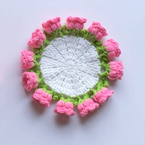 Tulip Coaster, Rug & Blanket Crochet Pattern | PDF + Video Tutorial