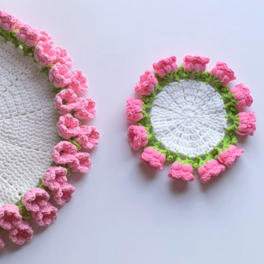 Lily of the Valley Crochet Pattern Set – Easy Coaster, Rug & Blanket for a Cozy Home | Video Tutorial