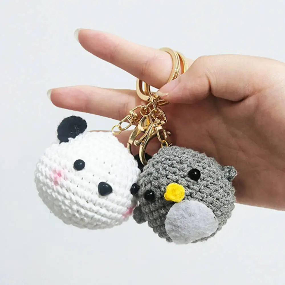 DIY Crochet Animal Head Keychain Kit – Beginner Amigurumi Starter Set with Yarn, Hook & Video Tutorials