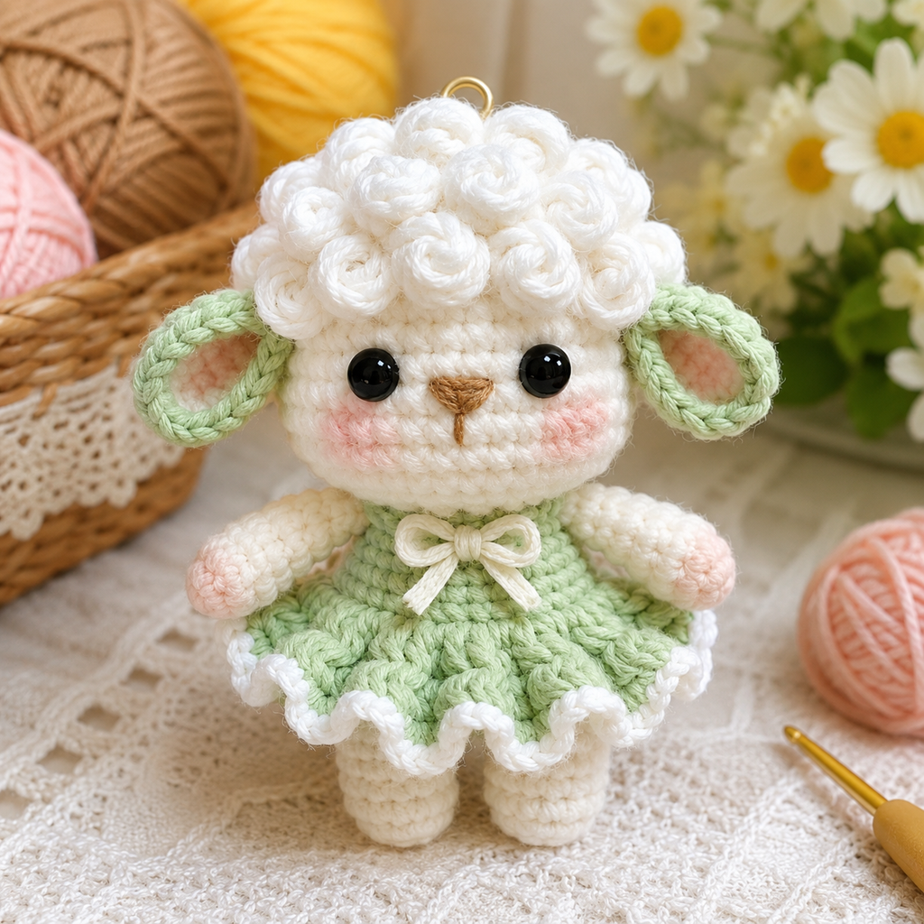 Crochet Lamb Bundle, Handmade Sheep Plush Set, Cute Lamb Amigurumi