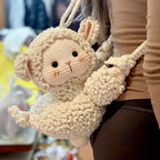 Sheep Crochet Shoulder Bag – Handmade Plush Lamb Purse | Cute Cozy Knit Crossbody Bag